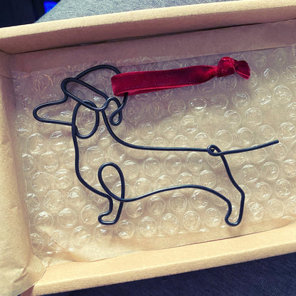 Wire Christmas Dachshund