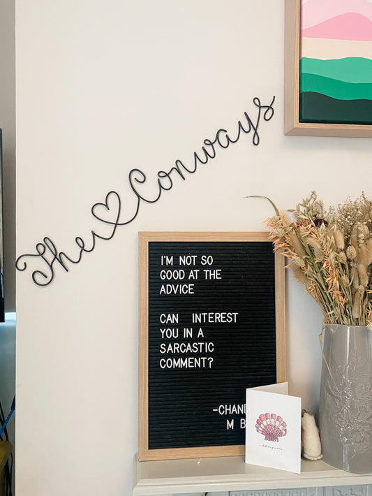 Wire Family Name Sign