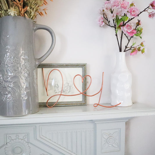 Wire Heart Initials