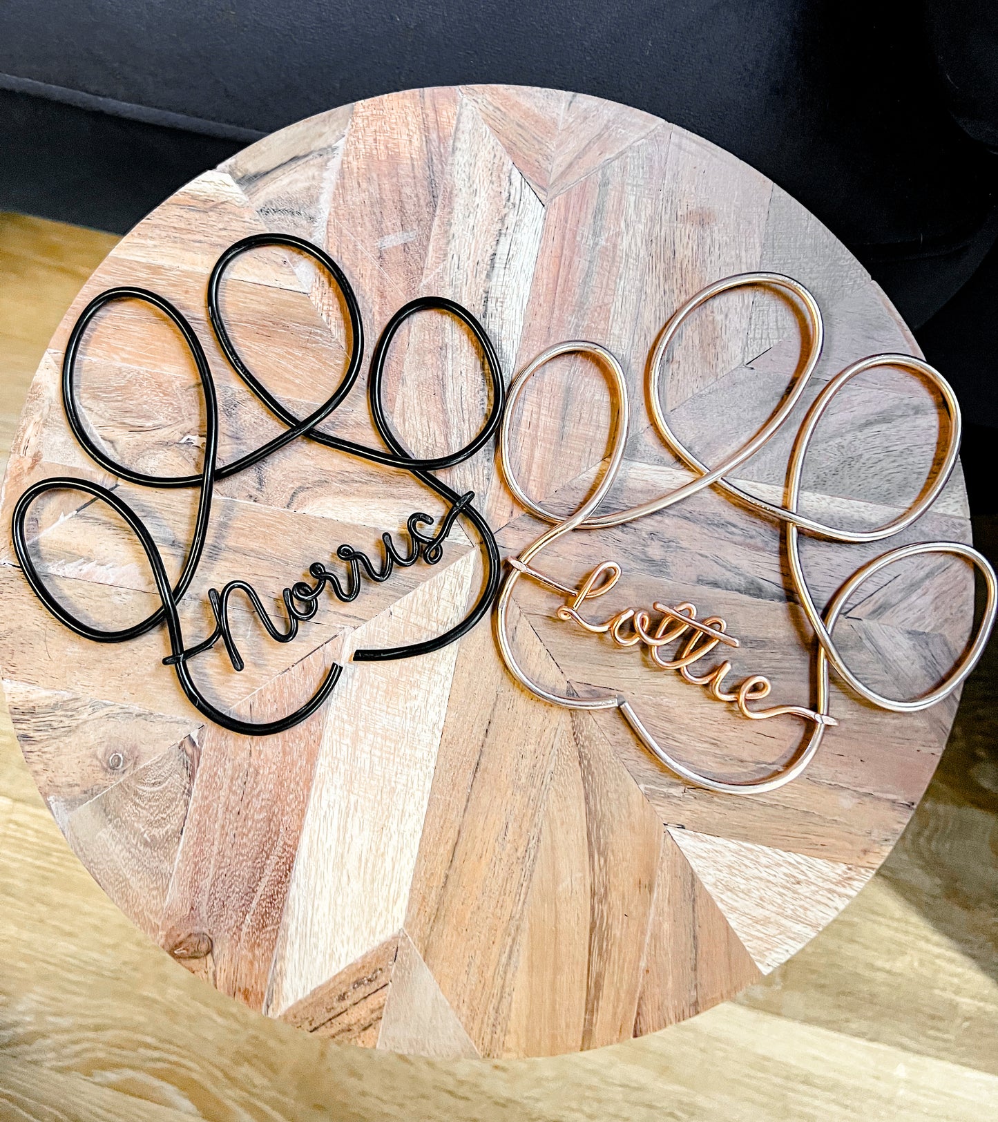 Personalised Name Wire Paw Print