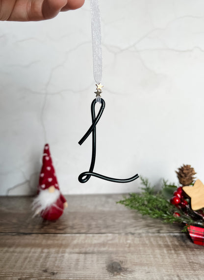 Wire Initial Christmas Decoration