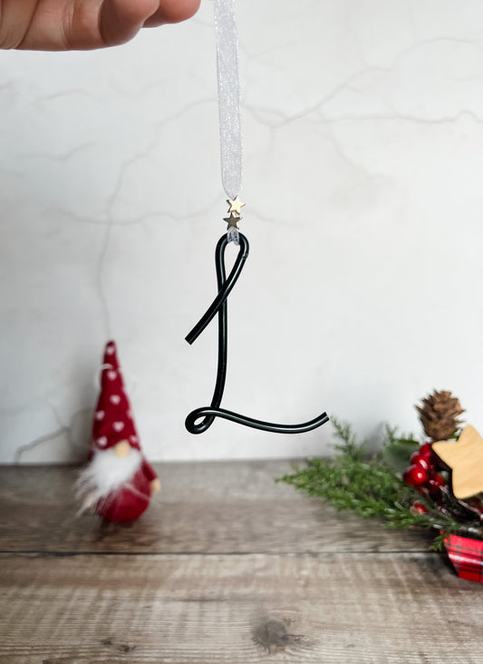 Wire Initial Christmas Decoration