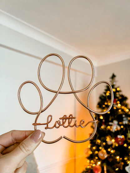 Personalised Name Wire Paw Print