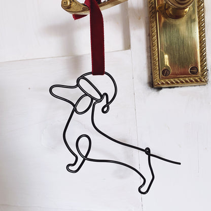 Wire Christmas Dachshund