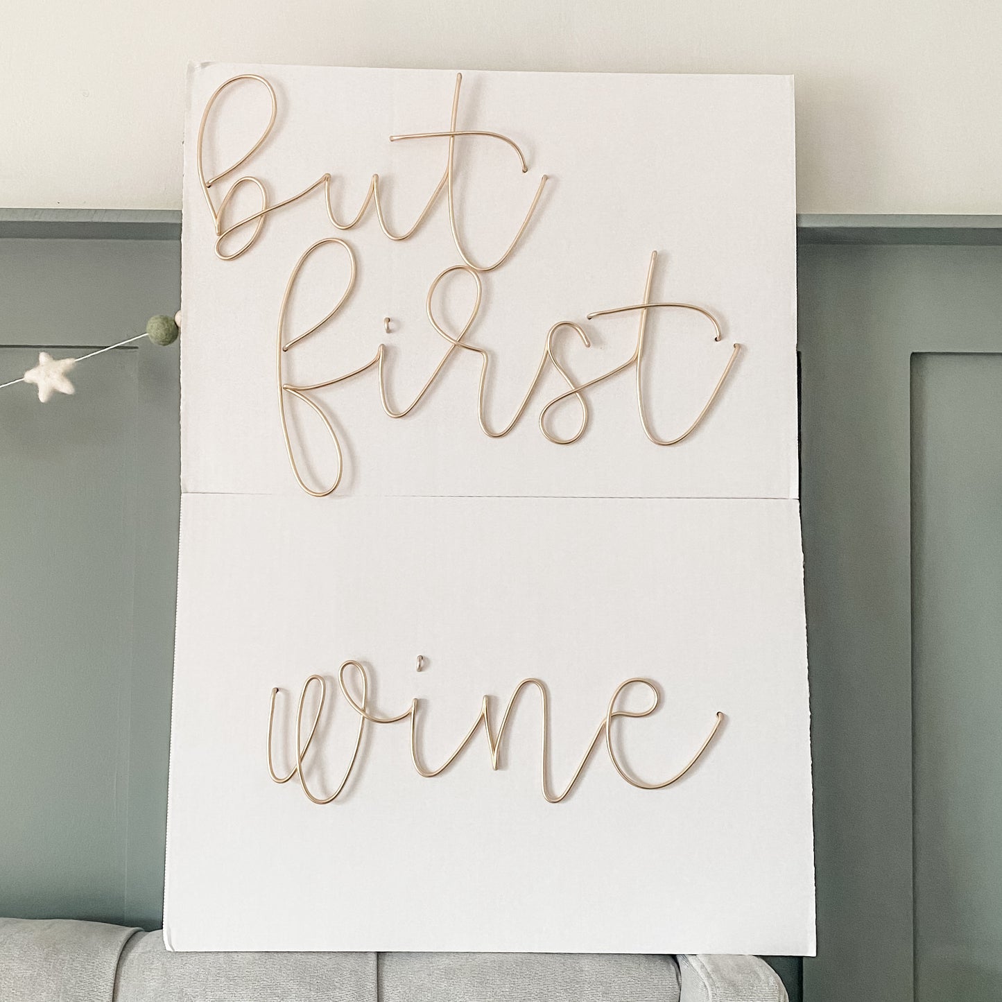 'but first wine' Wire Sign