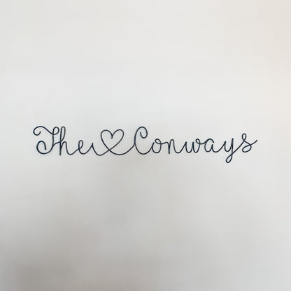 Wire Family Name Sign
