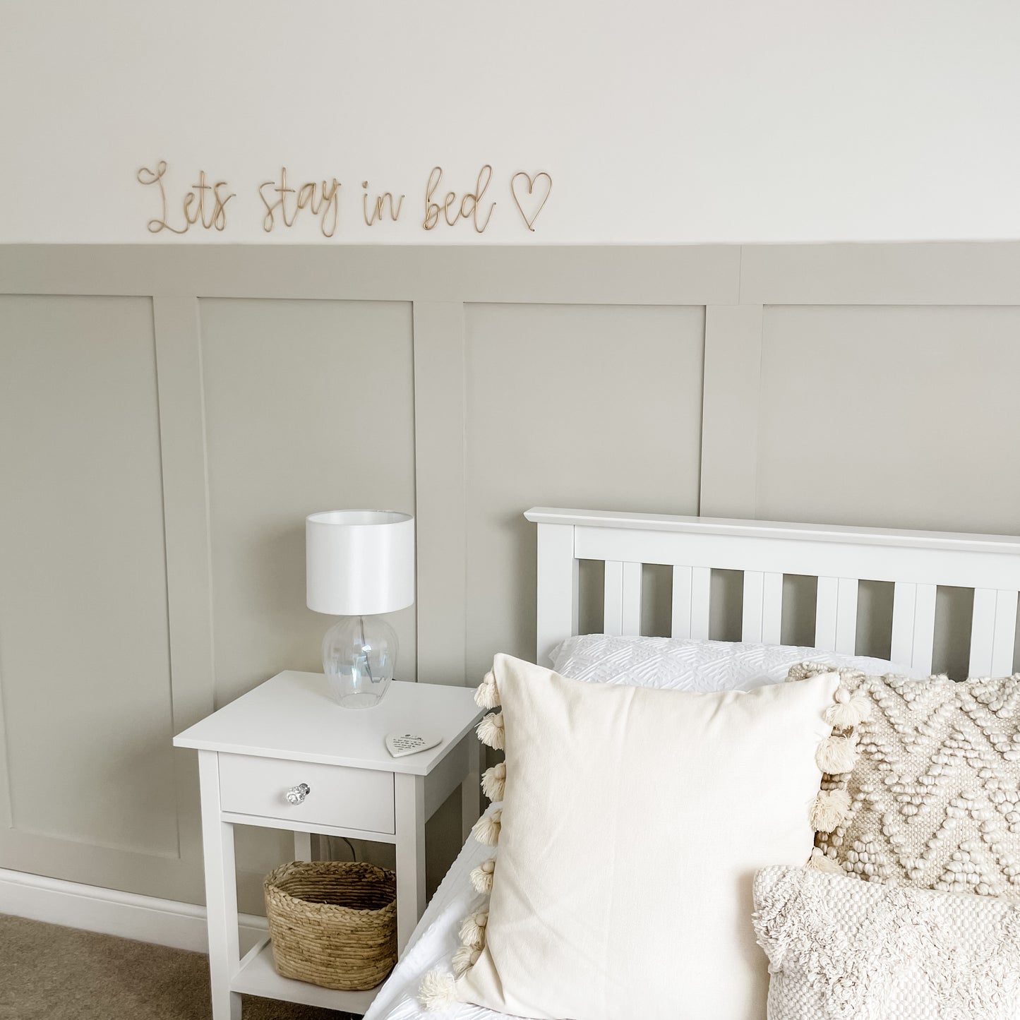 'Let’s stay in bed' Wire Sign