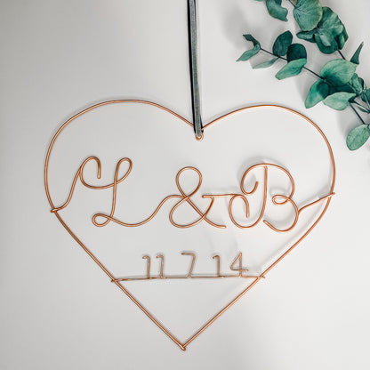 Large Personalised Wire Heart