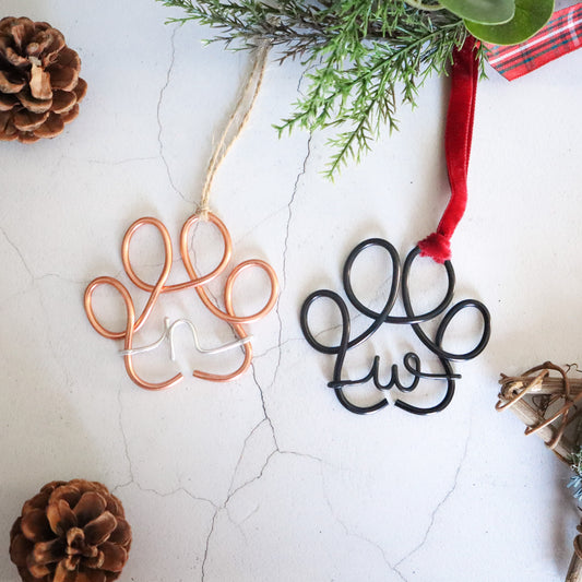Wire Paw Print Tree Decoration