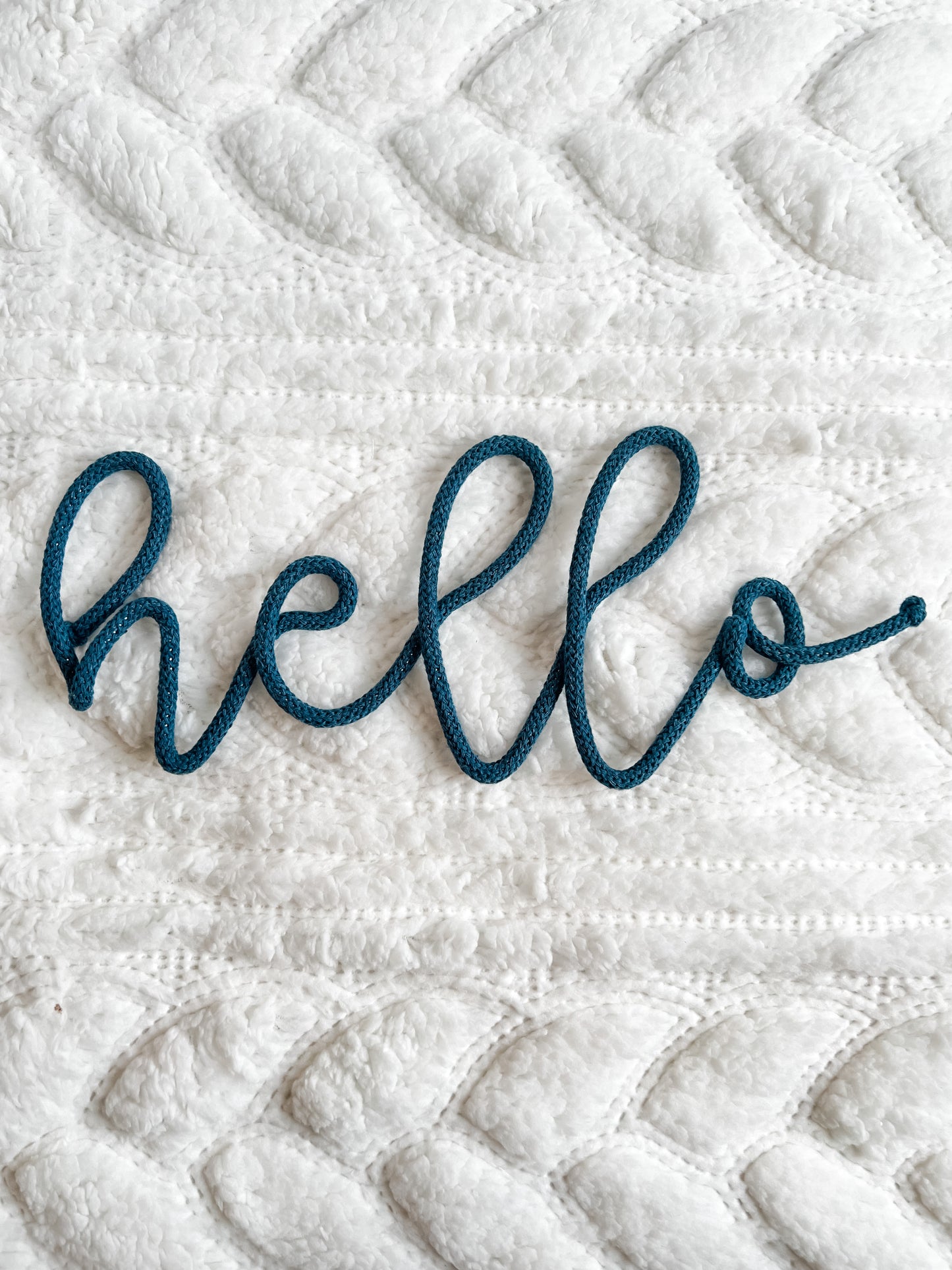 Rope Wire Hello Sign