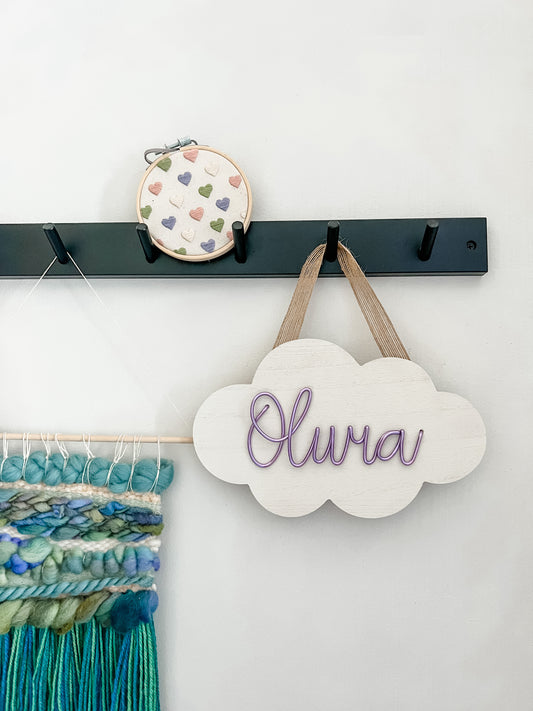 Personalised Wooden Cloud Door Sign
